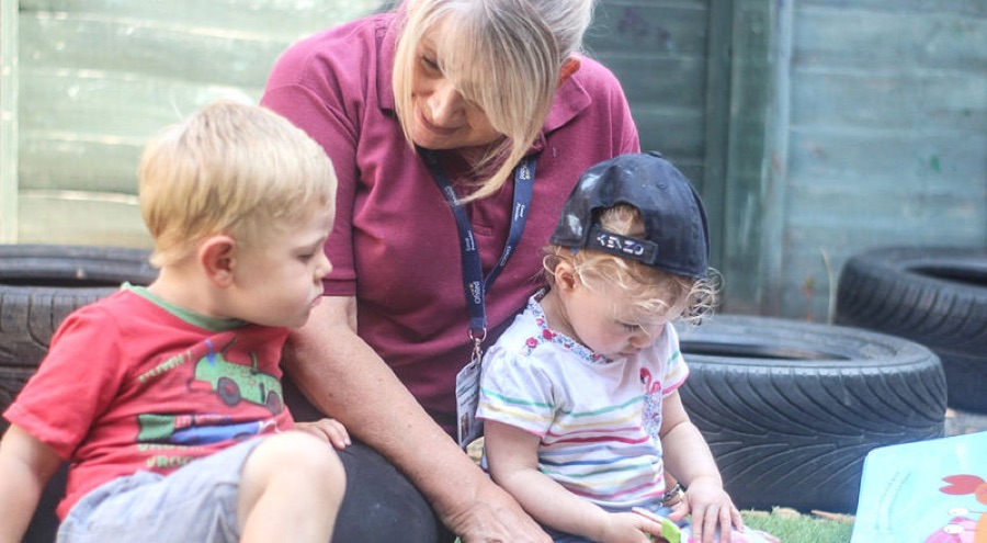 Toddler playing at Mucky Pups Childcare